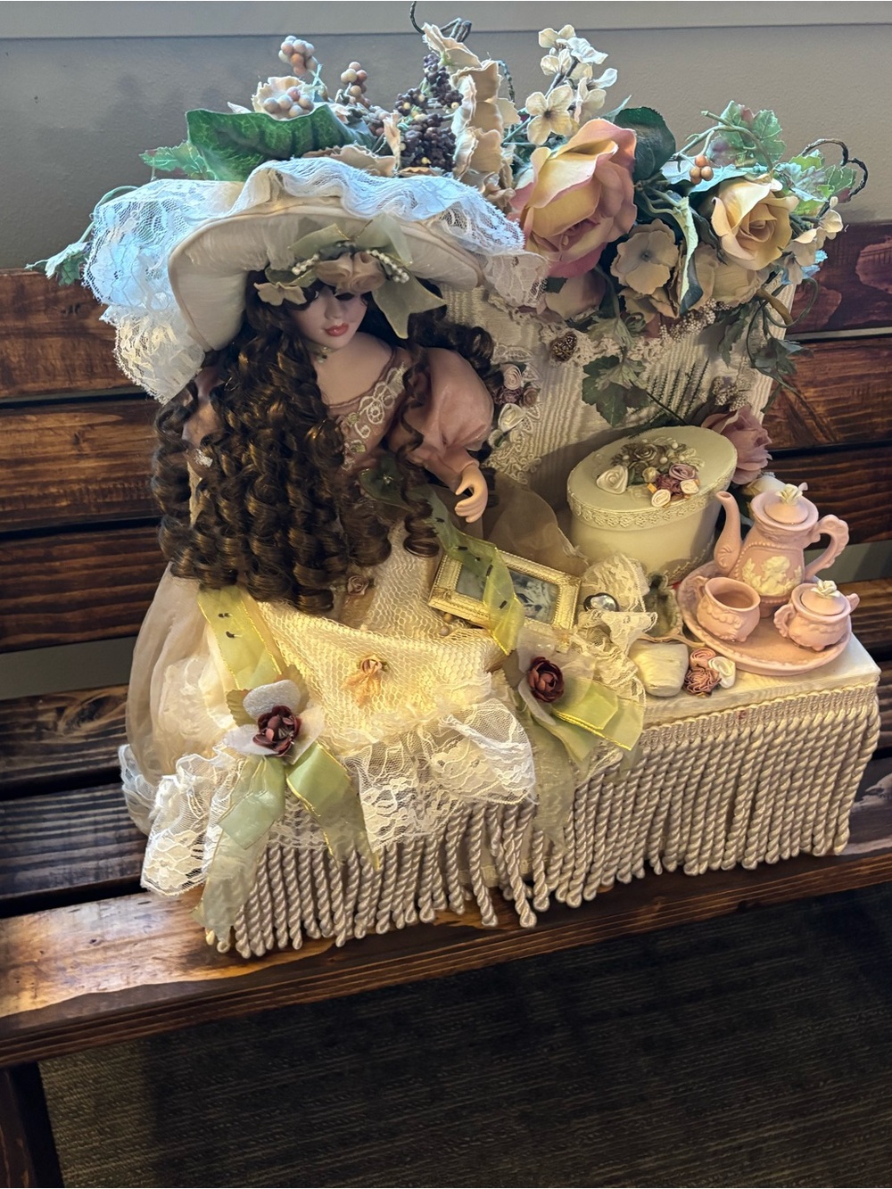 Vintage doll music box